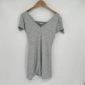 Abercrombie & Fitch Short-Sleeve Mini Dress Gray/White Floral Pattern Sz S